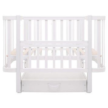Кровать Babyroom Луна LU-3 маятник, ящик белый 1000681894 фото