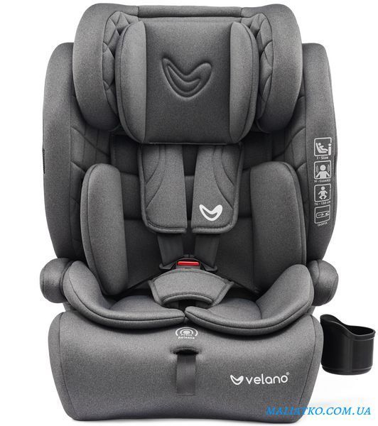 Автокрісло VELANO Flexo i-Size 76&ndash;150 см, ISOFIX + Top Tether/ремінь, grey sf59727 фото