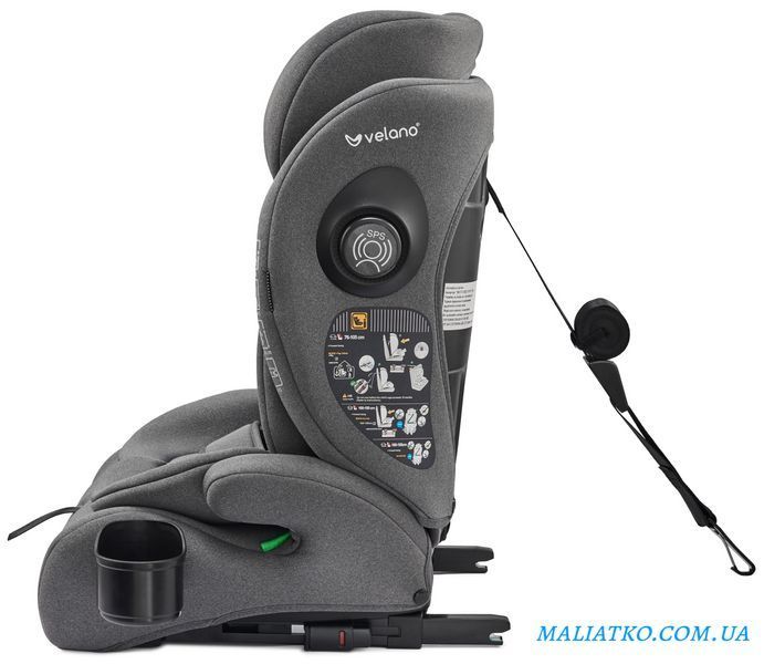 Автокрісло VELANO Flexo i-Size 76&ndash;150 см, ISOFIX + Top Tether/ремінь, grey sf59727 фото