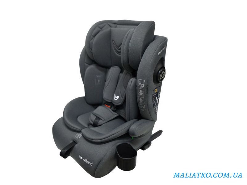 Автокрісло VELANO Flexo i-Size 76&ndash;150 см, ISOFIX + Top Tether/ремінь, grey sf59727 фото
