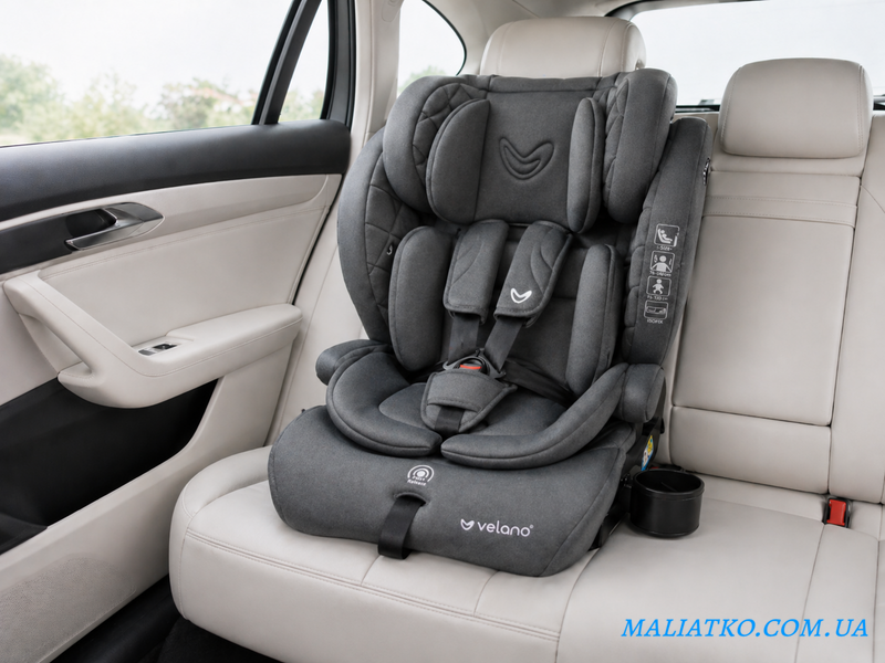 Автокрісло VELANO Flexo i-Size 76&ndash;150 см, ISOFIX + Top Tether/ремінь, grey sf59727 фото