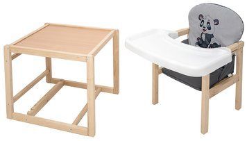 Стульчик-трансформер Babyroom Пеппи-230 eko серый/графит (панда) 1000681000 фото