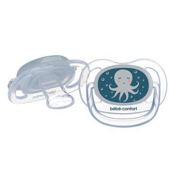 Пустушка силіконова BEBE CONFORT 2 шт Physio Air Dummy Phospho 6/18 Bblue Octopus 000041939 фото