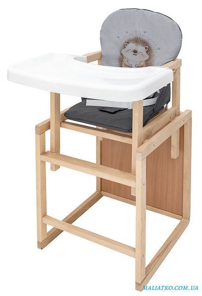Стульчик-трансформер Babyroom Пеппи-230 eko серый/графит (ежик, сердца) 1000680998 фото