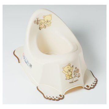 Горщик з антиковзаючим покриттям Tega TEDDY BEAR Anti slip potty MS-013-119 beige (бежевий) 681407 фото