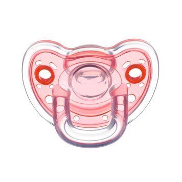 Пустушка 100% силіконова BEBE CONFORT Natural Physio 18/36 червоно-прозора 000040202 фото