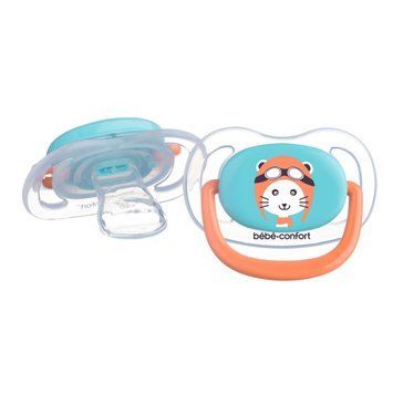 Пустушка силіконова BEBE CONFORT 2 шт Physio Air Dummy Traveller 0/6 синя та помаранчева 000040193 фото