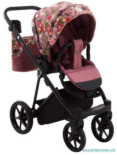 Коляска 2 в 1 Adamex Porto Flowers-2 розовый 1000625655 фото