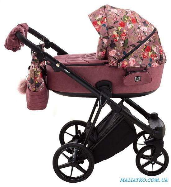 Коляска 2 в 1 Adamex Porto Flowers-2 розовый 1000625655 фото
