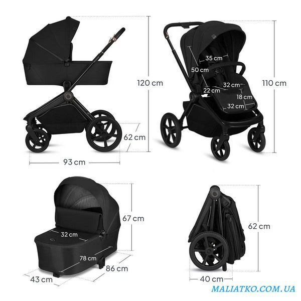 Універсальна коляска 2 в 1 Lionelo FREYA 2IN1 BLACK ONYX 130756562 фото