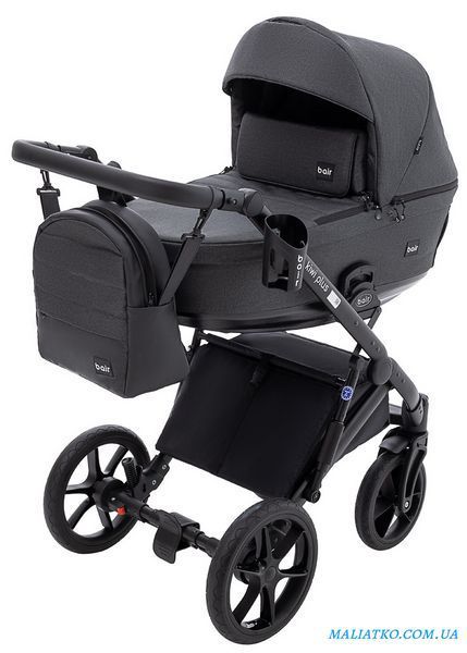 Коляска 2 в 1 Bair Kiwi Plus Soft BKP-219 графит 1000680904 фото