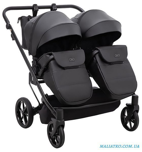 Коляска 2 в 1 для двойни Adamex Leo Duo Eco SA-2 черний 1000681143 фото