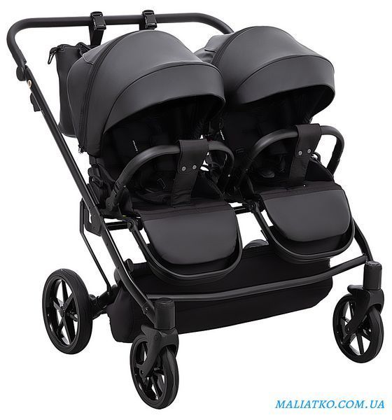 Коляска 2 в 1 для двойни Adamex Leo Duo Eco SA-2 черний 1000681143 фото