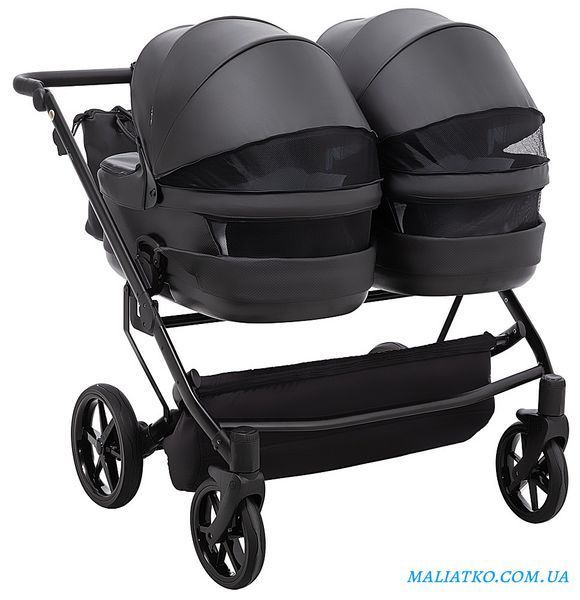 Коляска 2 в 1 для двойни Adamex Leo Duo Eco SA-2 черний 1000681143 фото