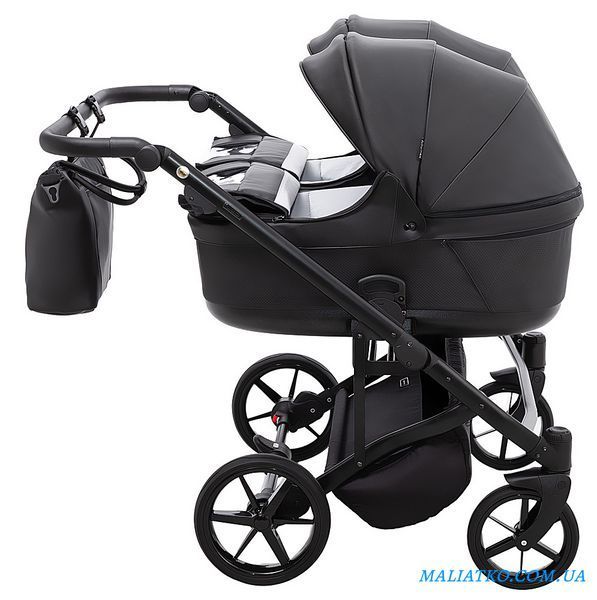 Коляска 2 в 1 для двойни Adamex Leo Duo Eco SA-2 черний 1000681143 фото