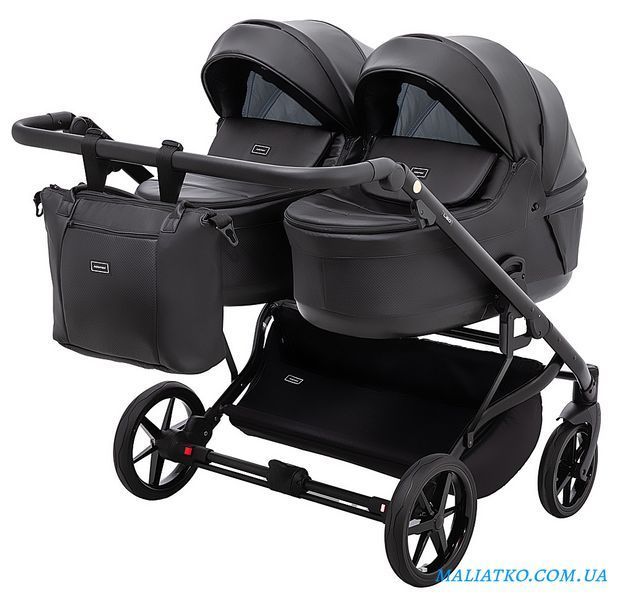 Коляска 2 в 1 для двойни Adamex Leo Duo Eco SA-2 черний 1000681143 фото