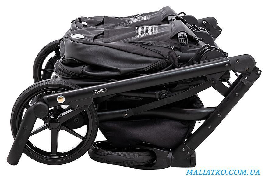 Коляска 2 в 1 для двойни Adamex Leo Duo Eco SA-2 черний 1000681143 фото
