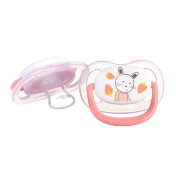 Пустушка силіконова BEBE CONFORT 2 шт Physio Air Dummy Gardener 6/18 рожева та жовта 000040197 фото
