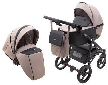 Коляска 2 в 1 Bair City Soft 455 капучино / черный 1000626213 фото