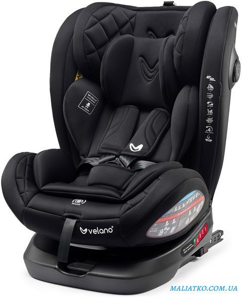 Автокрісло VELANO Aura 360&deg; i-Size 40&ndash;150 см, ISOFIX, black sf59728 фото