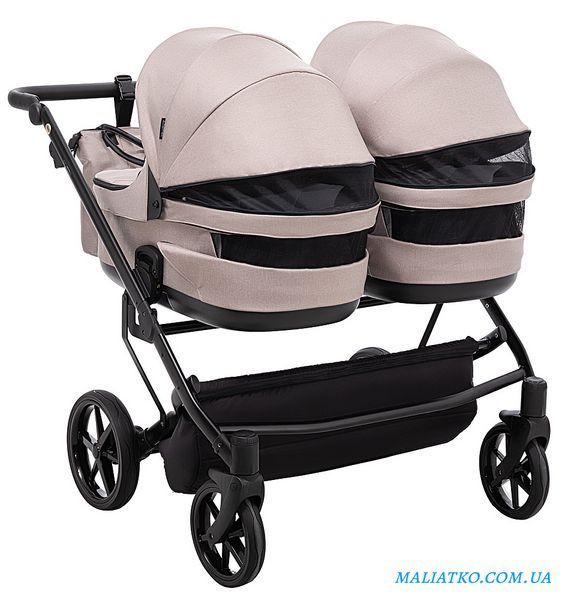 Коляска 2 в 1 для двойни Adamex Leo Duo Tip TK-72 капучино 1000681142 фото