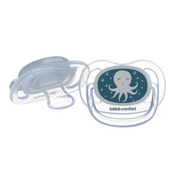 Пустушка силіконова BEBE CONFORT 2 шт Physio Air Dummy Phospho 0/6 Bblue Octopus 000040199 фото