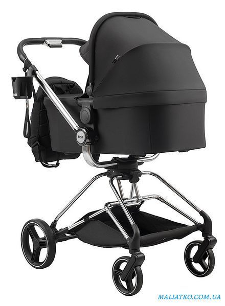 Коляска 2 в 1 Bair Moon Silver Edition MS-01 черный 1000680934 фото