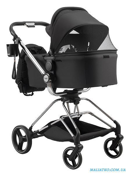 Коляска 2 в 1 Bair Moon Silver Edition MS-01 черный 1000680934 фото
