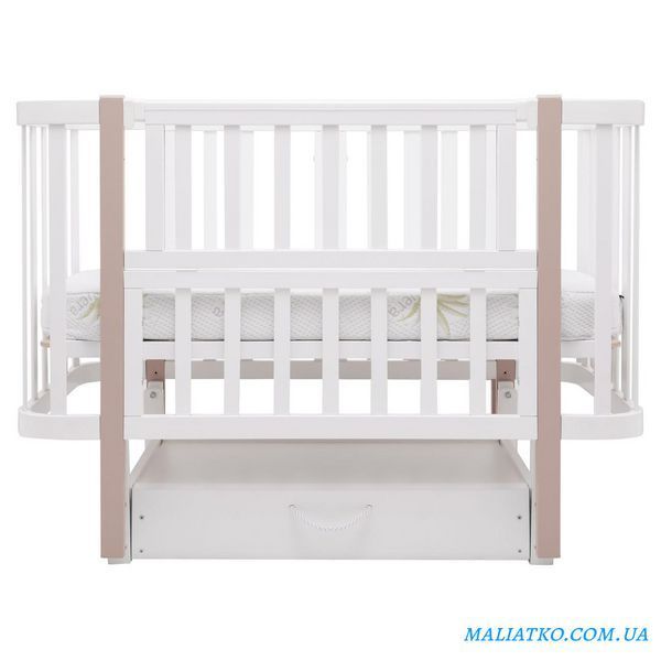 Ліжко Babyroom Місяць LU-3 маятник, шухляда білий / капучино 1000681896 фото