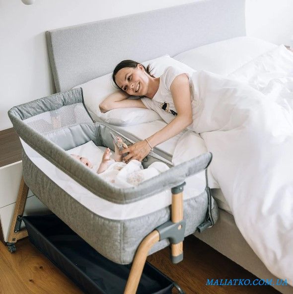 Ліжечко для дитини приставне FreeON Bliss, grey sf48201 фото