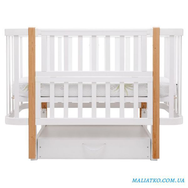 Ліжко Babyroom Місяць LU-3 маятник, шухляда білий / натуральний 1000681897 фото