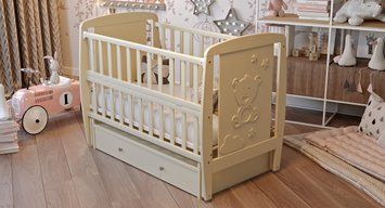 Кровать Babyroom Умка DUMYO-3 маятник, ящик, откидной бок бук слоновая кость 1000626141 фото