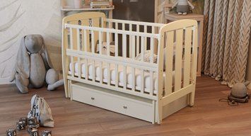 Ліжко Babyroom Кулька SH-03 маятник, ящик, відкидний бік бук слонова кістка 625947 фото