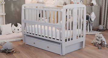 Кровать Babyroom Друзья DDMYO-3 маятник, ящик, откидной бок бук серый 1000626140 фото
