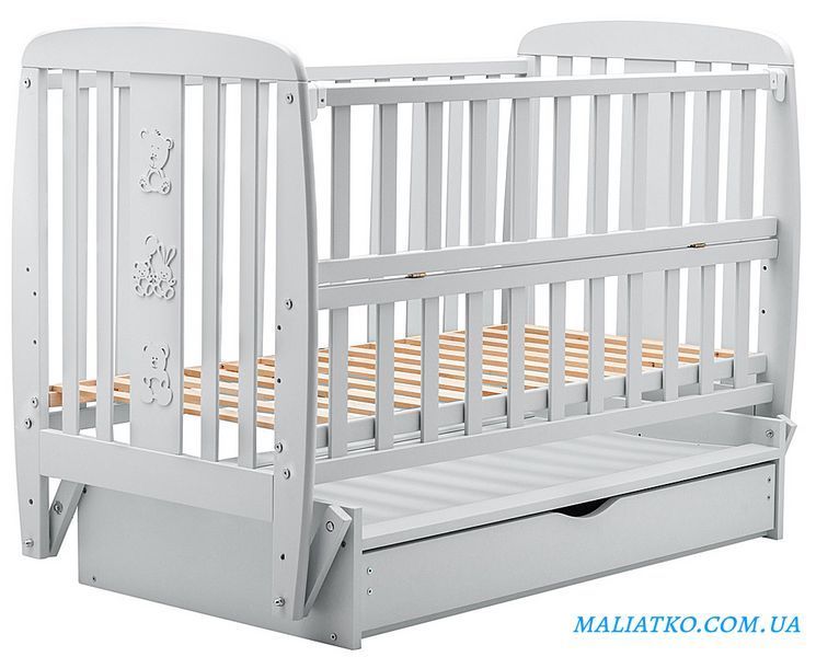 Кровать Babyroom Друзья DDMYO-3 маятник, ящик, откидной бок бук серый 1000626140 фото