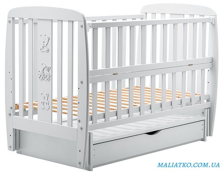 Кровать Babyroom Друзья DDMYO-3 маятник, ящик, откидной бок бук серый 1000626140 фото
