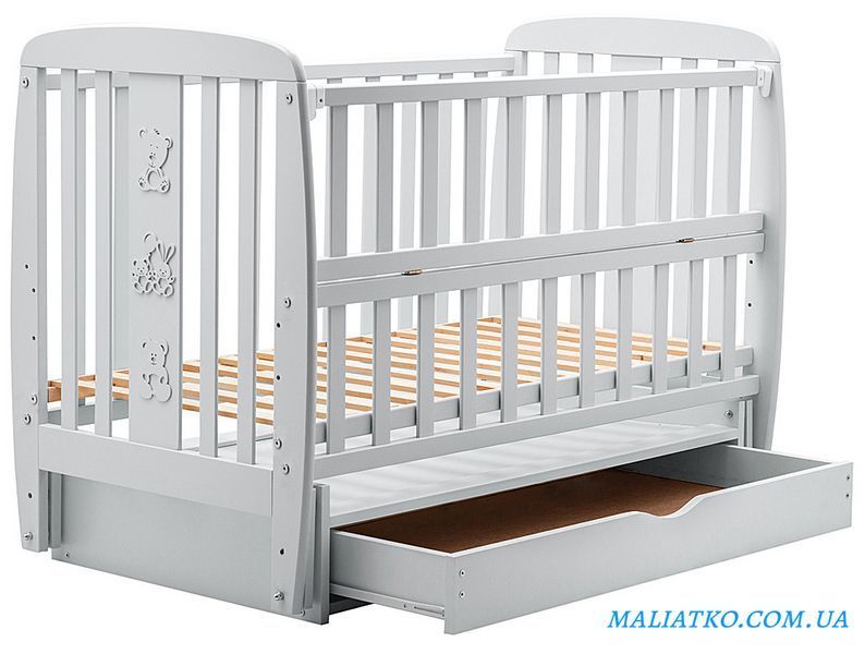 Кровать Babyroom Друзья DDMYO-3 маятник, ящик, откидной бок бук серый 1000626140 фото
