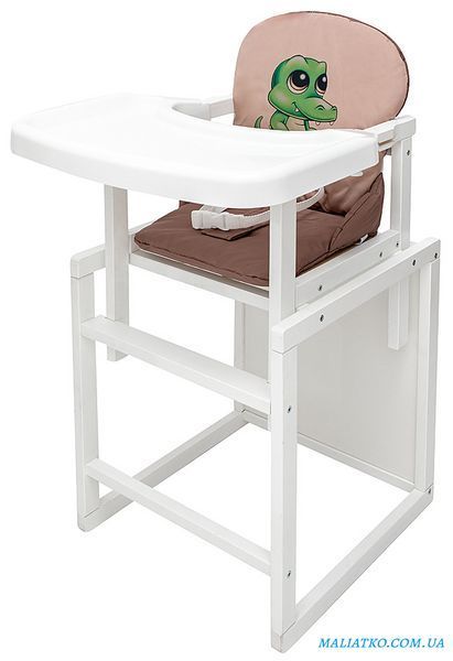 Стільчик-трансформер Babyroom Пеппі-240 білий капучино / шоколад (крокодил) 681004 фото