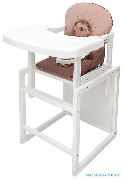 Стільчик-трансформер Babyroom Пеппі-240 білий капучино / шоколад (їжачок, серця) 681003 фото