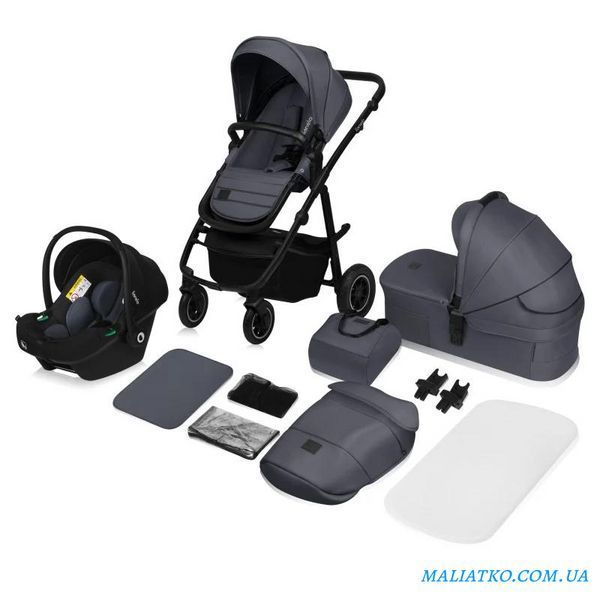 Універсальна коляска 3 в 1 Lionelo AMBER PLUS GREY GRAPHITE 93978744 фото