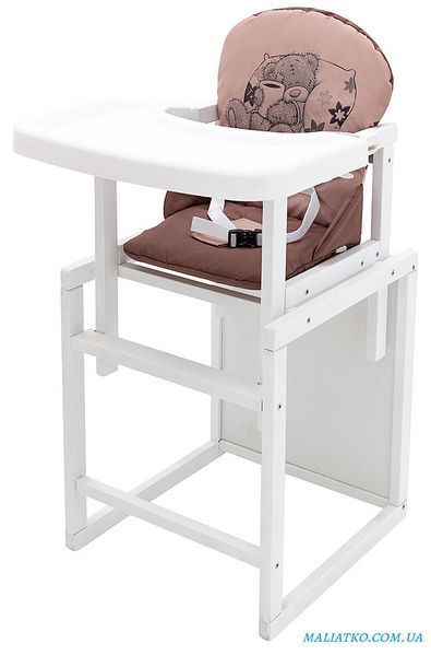 Стільчик-трансформер Babyroom Вінні-240 білий капучино / шоколад (ведмедик з чашкою) 626041 фото