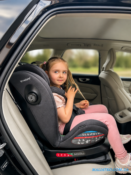 Автокрісло VELANO Aura 360&deg; i-Size 40&ndash;150 см, ISOFIX, grey sf59729 фото