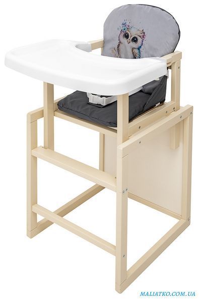 Стільчик-трансформер Babyroom Пеппі-260 слонова кістка сірий / графіт (сова) 680990 фото