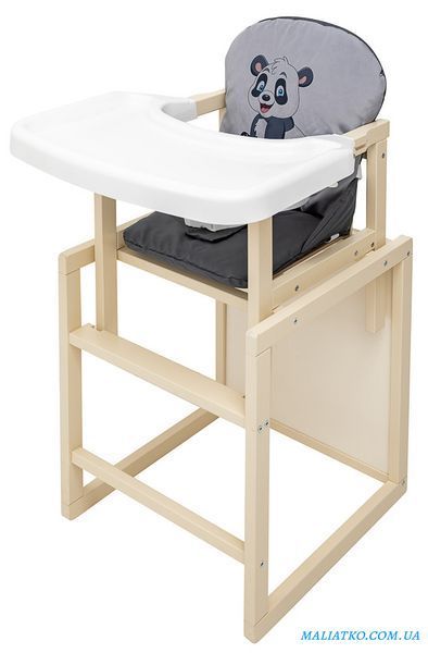 Стільчик-трансформер Babyroom Пеппі-260 слонова кістка сірий / графіт (панда) 680989 фото