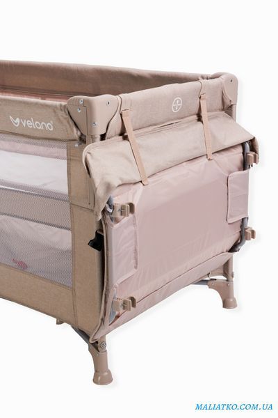 Ліжко-манеж дитяче з другим ярусом та пеленатором VELANO Tino, beige sf58603 фото