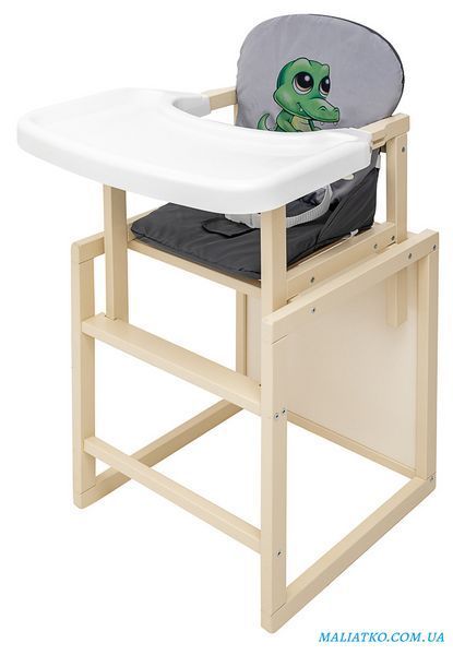Стільчик-трансформер Babyroom Пеппі-260 слонова кістка сірий / графіт (крокодил) 680988 фото