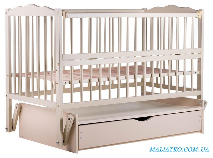 Ліжко Babyroom Веселка DVMYO-3 маятник, ящик, відкидний бік бук слонова кістка 622151 фото