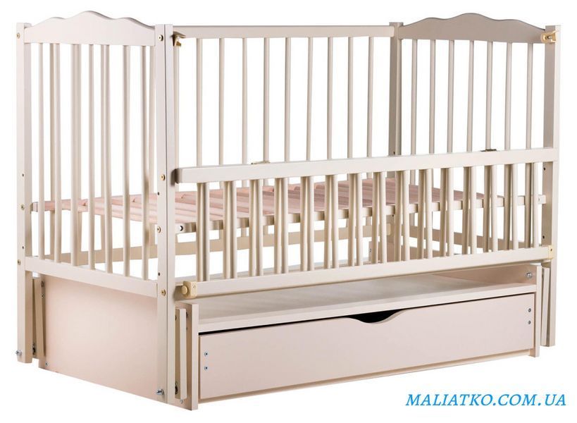 Ліжко Babyroom Веселка DVMYO-3 маятник, ящик, відкидний бік бук слонова кістка 622151 фото