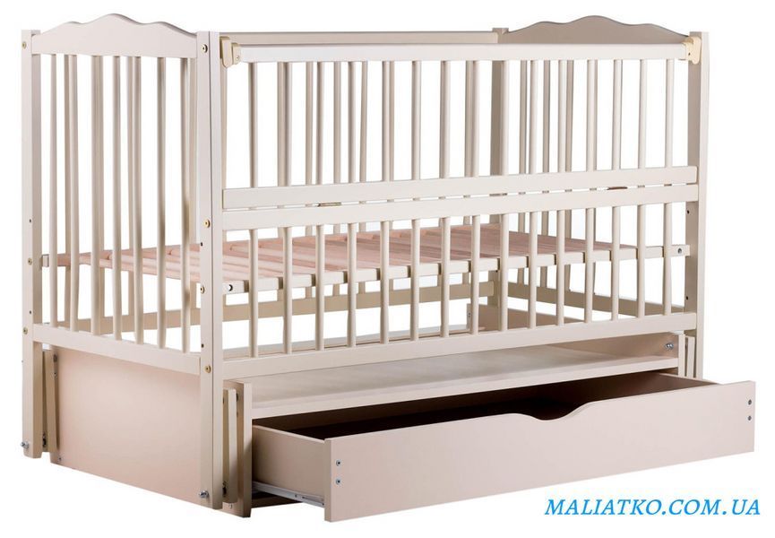 Ліжко Babyroom Веселка DVMYO-3 маятник, ящик, відкидний бік бук слонова кістка 622151 фото