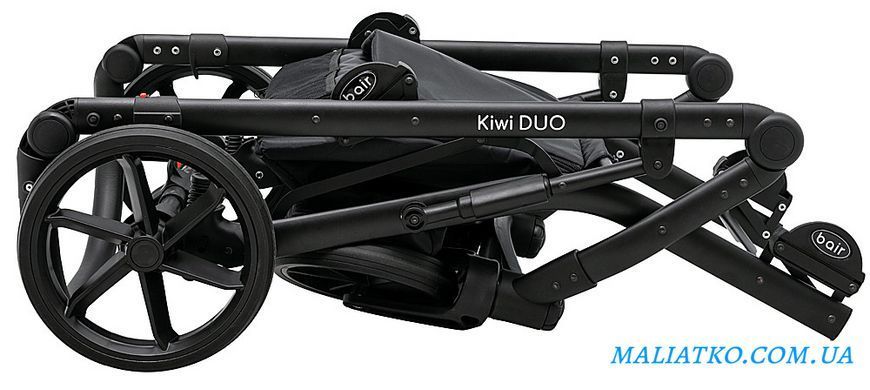 Коляска 2 в 1 для двойни Bair Kiwi DUO Soft BKP-218 серый 1000681104 фото